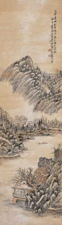 吴滔 甲午（1894年）作 山水 立轴